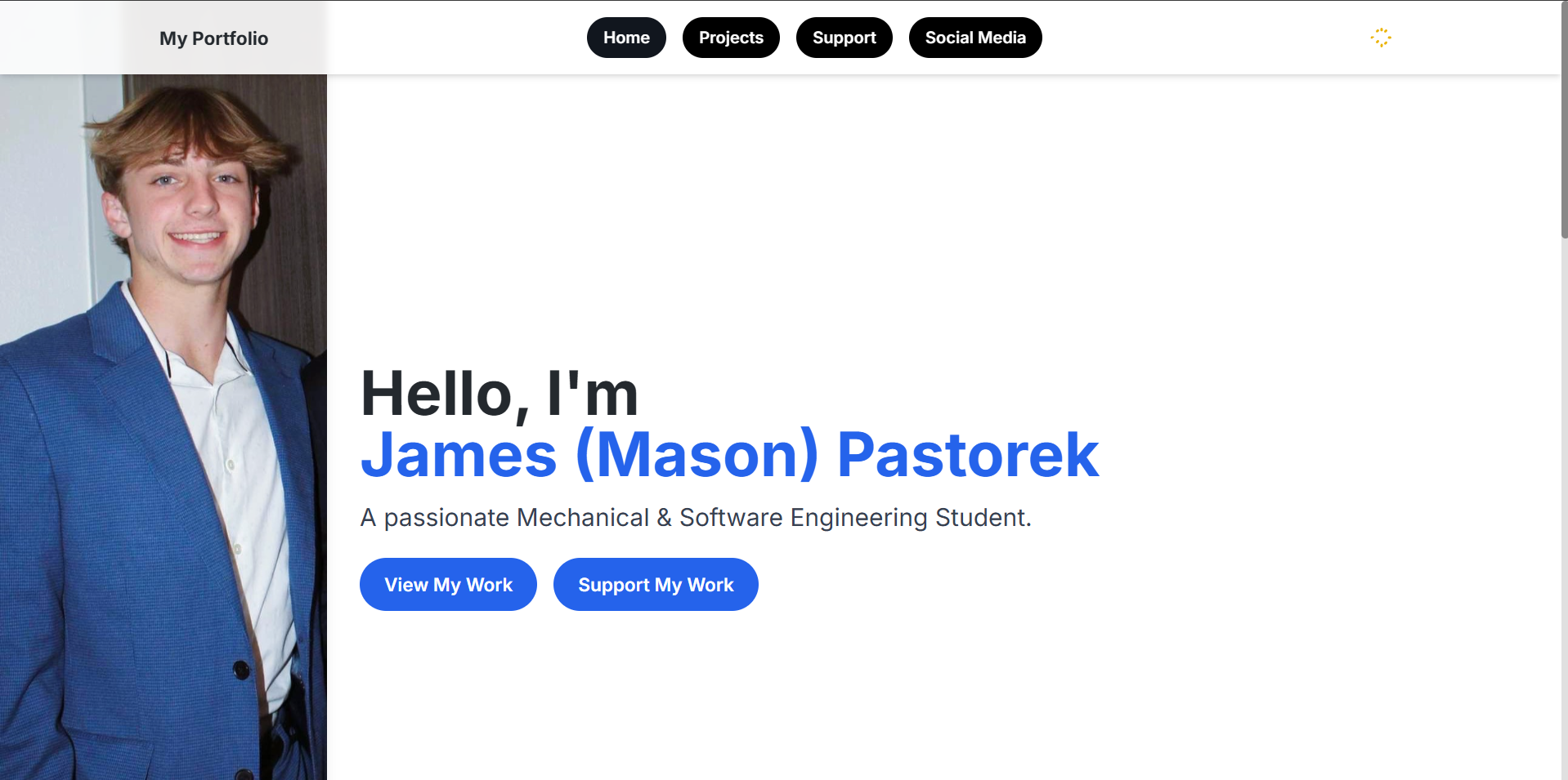 A portfolio website for Mason Pastorek